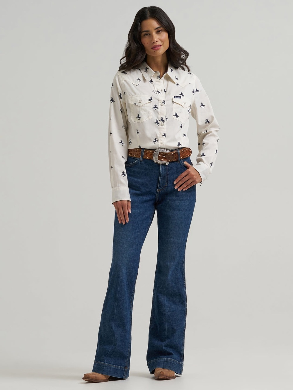 NWT Wrangler Retro Western Dress Snap Shirt
